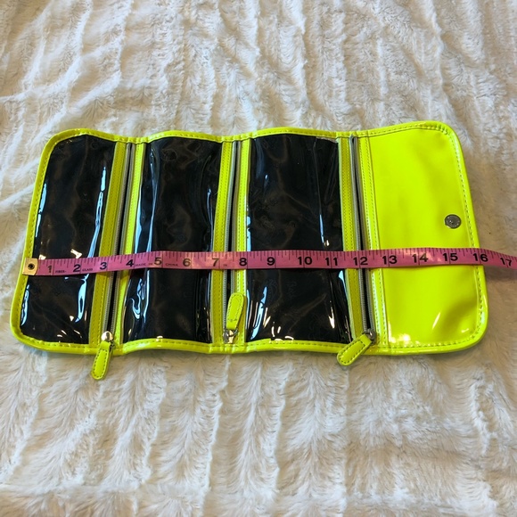 Betsey Johnson Silver and Neon Yellow Cosmetic Bag - Picture 5 of 6